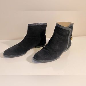 Vintage Salvatore Ferragamo black suede booties Size 6.5